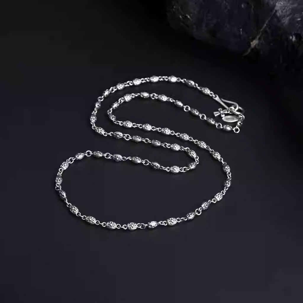 S925 Silver Cross Engraved Link Chain Necklace™