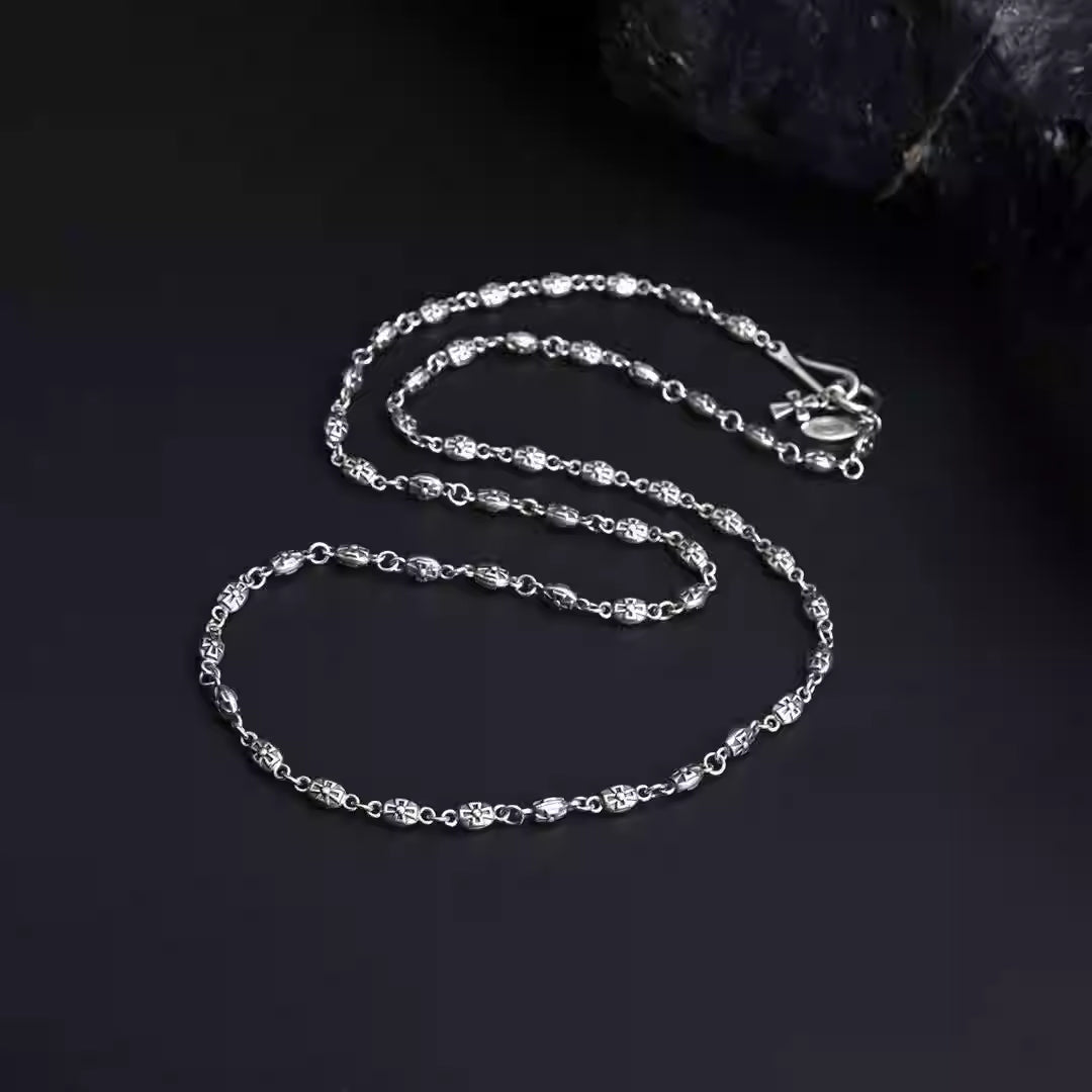S925 Silver Cross Engraved Link Chain Necklace™
