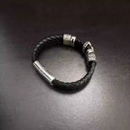 S925 Silver Cross Braided Leather Bracelet™