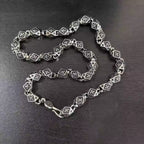 S925 Silver Flower Cross Square Bead Link Necklace™