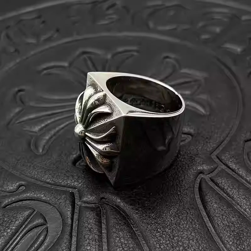 S925 Silver Flower Square Signet Ring™