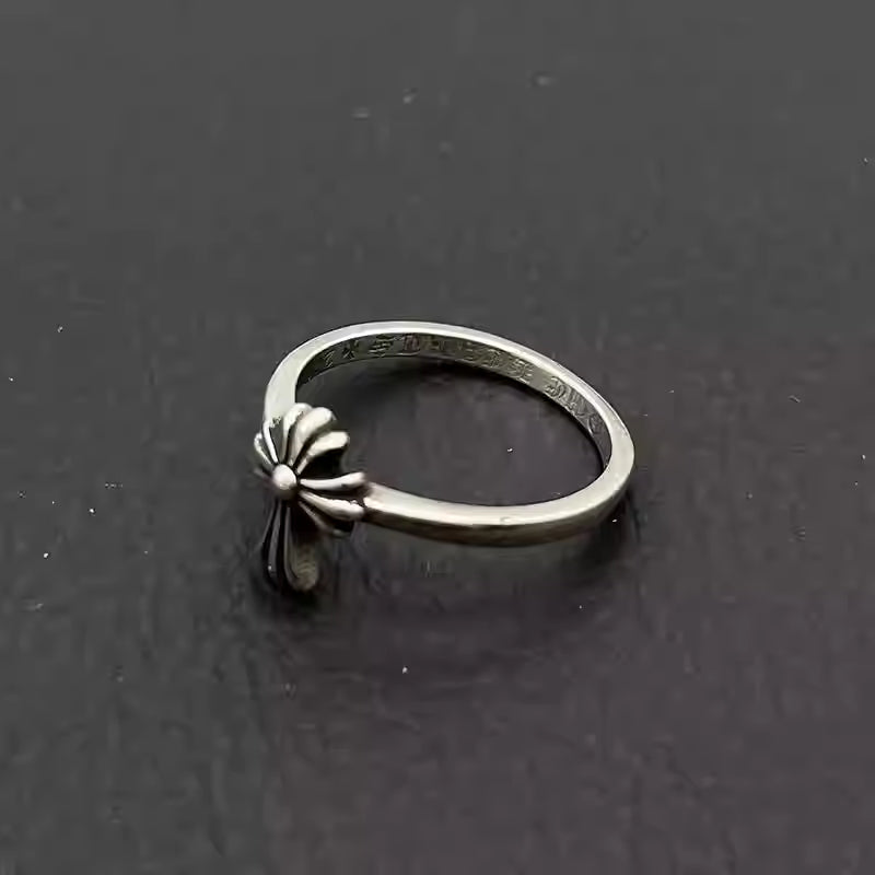 S925 Silver Fleur Cross Small Ring™