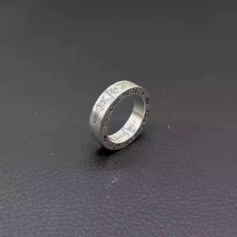 S925 Silver Typography Logo Dagger Ring™