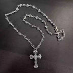 S925 Silver Floral Cross Pendant Necklace™