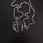 S925 Silver Winged Cross Pendant Barrel Link Necklace™