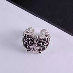 S925 Silver Wide Fleur De Lis Cross Ring™