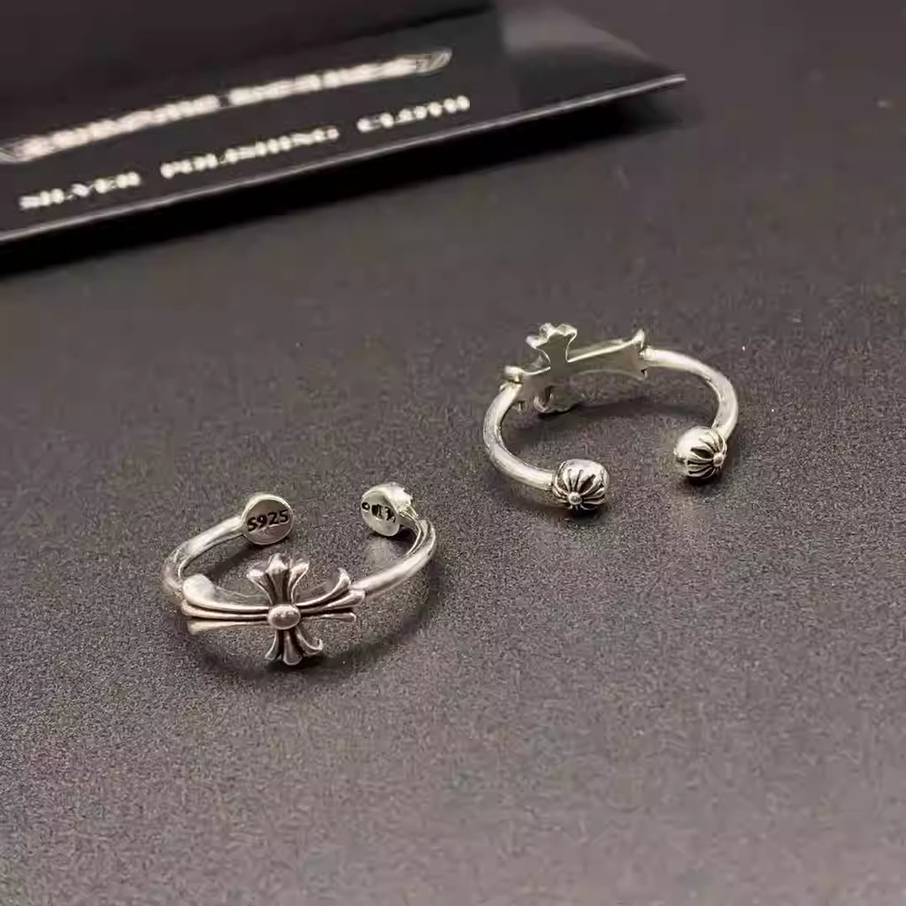 S925 Silver Sideways Cross Open Ring™