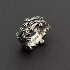 S925 Silver Double Row Flower Cross Ring™