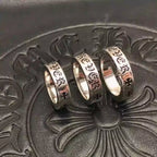 S925 Silver Typography Logo Crosses Ring™
