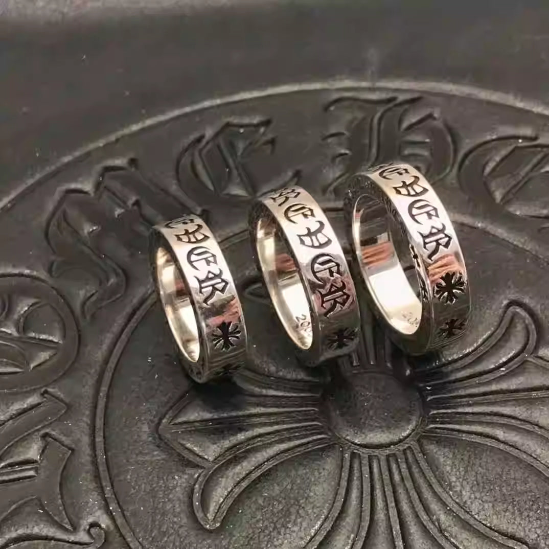 S925 Silver Typography Logo Crosses Ring™
