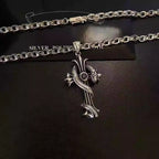 S925 Silver Snake Cross Pendant Necklace™