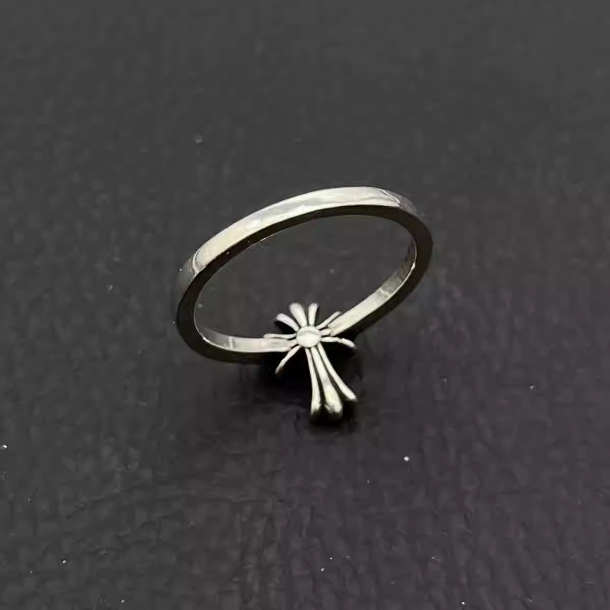 S925 Silver Fleur Cross Small Ring™