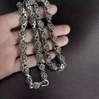 S925 Silver Flower Cross Square Bead Link Necklace™
