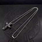 S925 Silver Engraved Thick Cross Pendant Necklace™