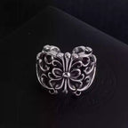 S925 Silver Wide Fleur De Lis Cross Ring™