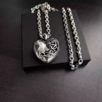 S925 Silver Openwork Floral Heart Locket Necklace™