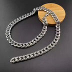 S925 Silver Patterned Flower Cross Link Necklace™