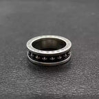 S925 Silver Black Inlay Cross Band Ring™