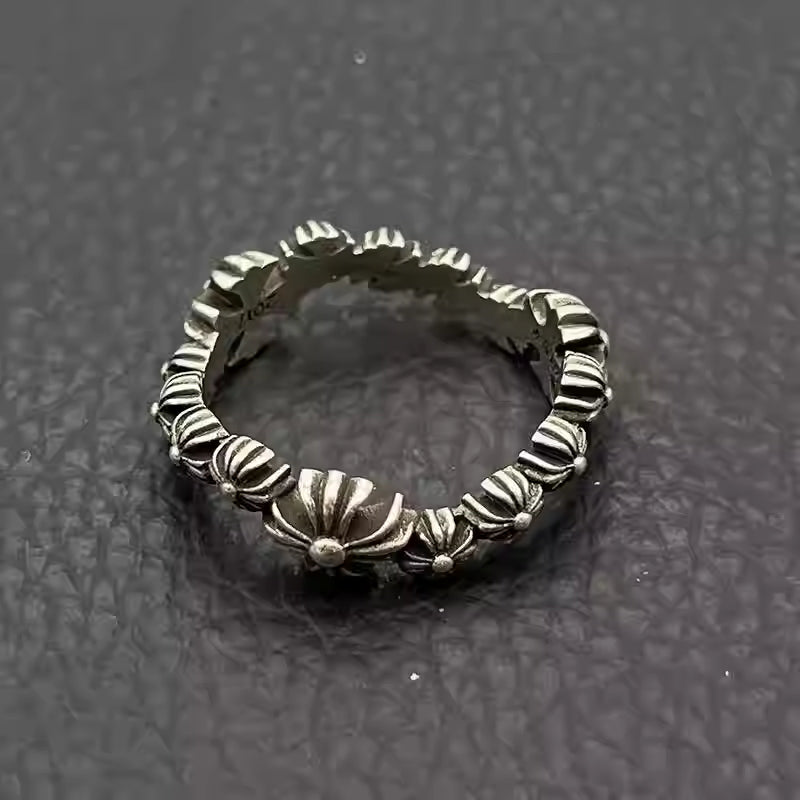 S925 Silver Flower Link Band Ring™