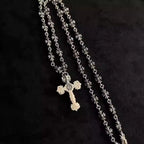 S925 Silver Floral Cross Pendant Necklace™