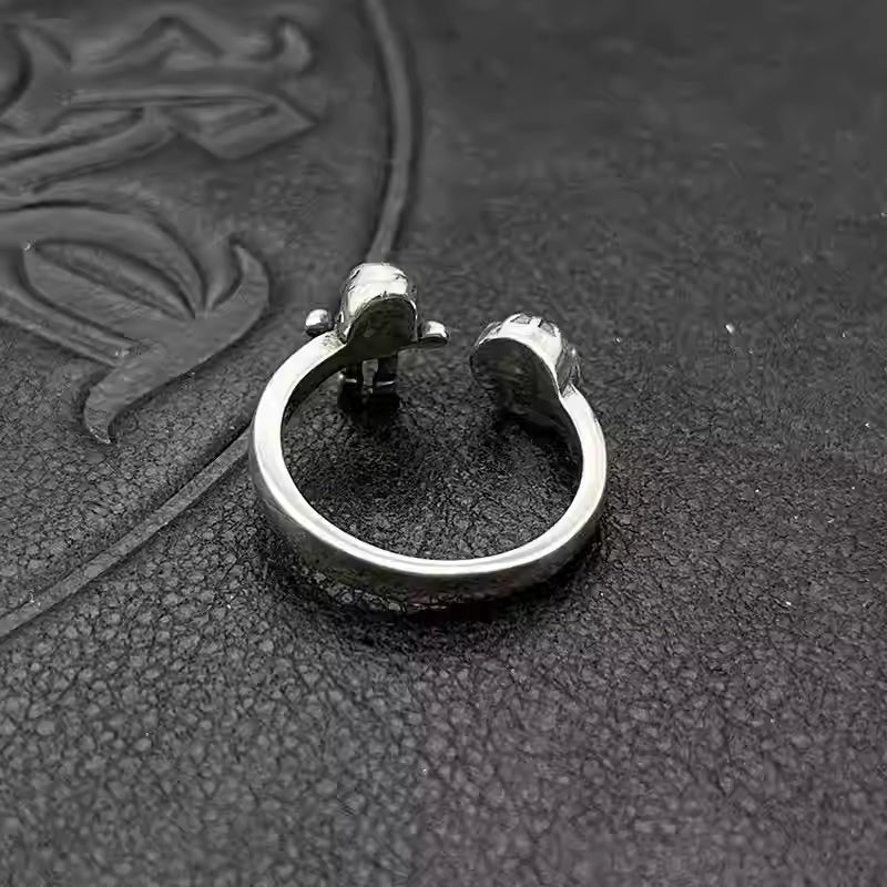 S925 Silver Skull & Flower Open Ring™