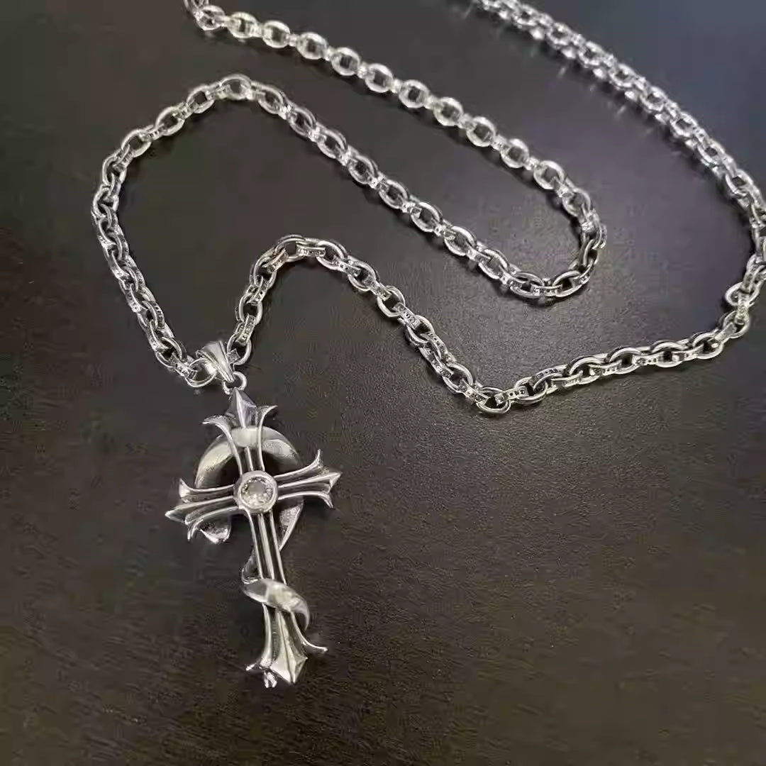 S925 Silver Snake Cross Pendant Necklace™