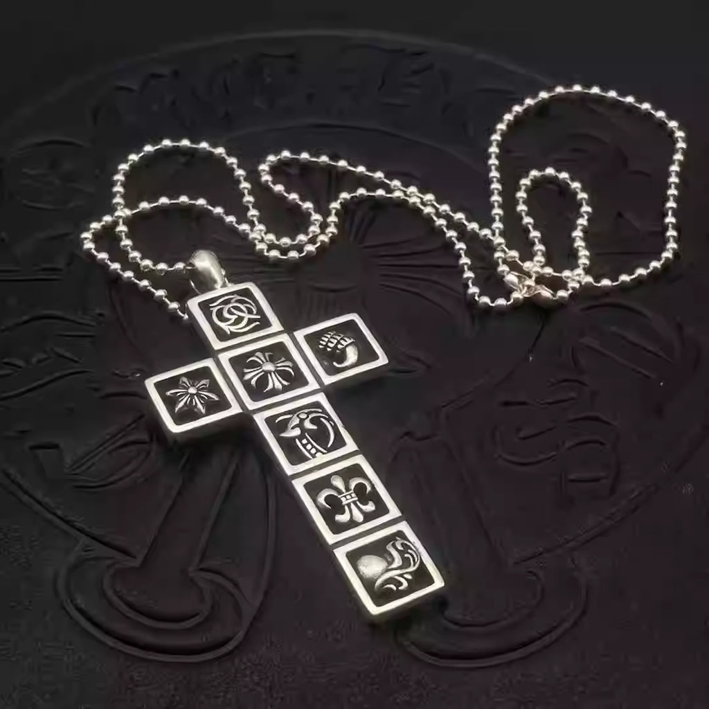 S925 Silver Mixed Icon Cross Pendant Necklace™