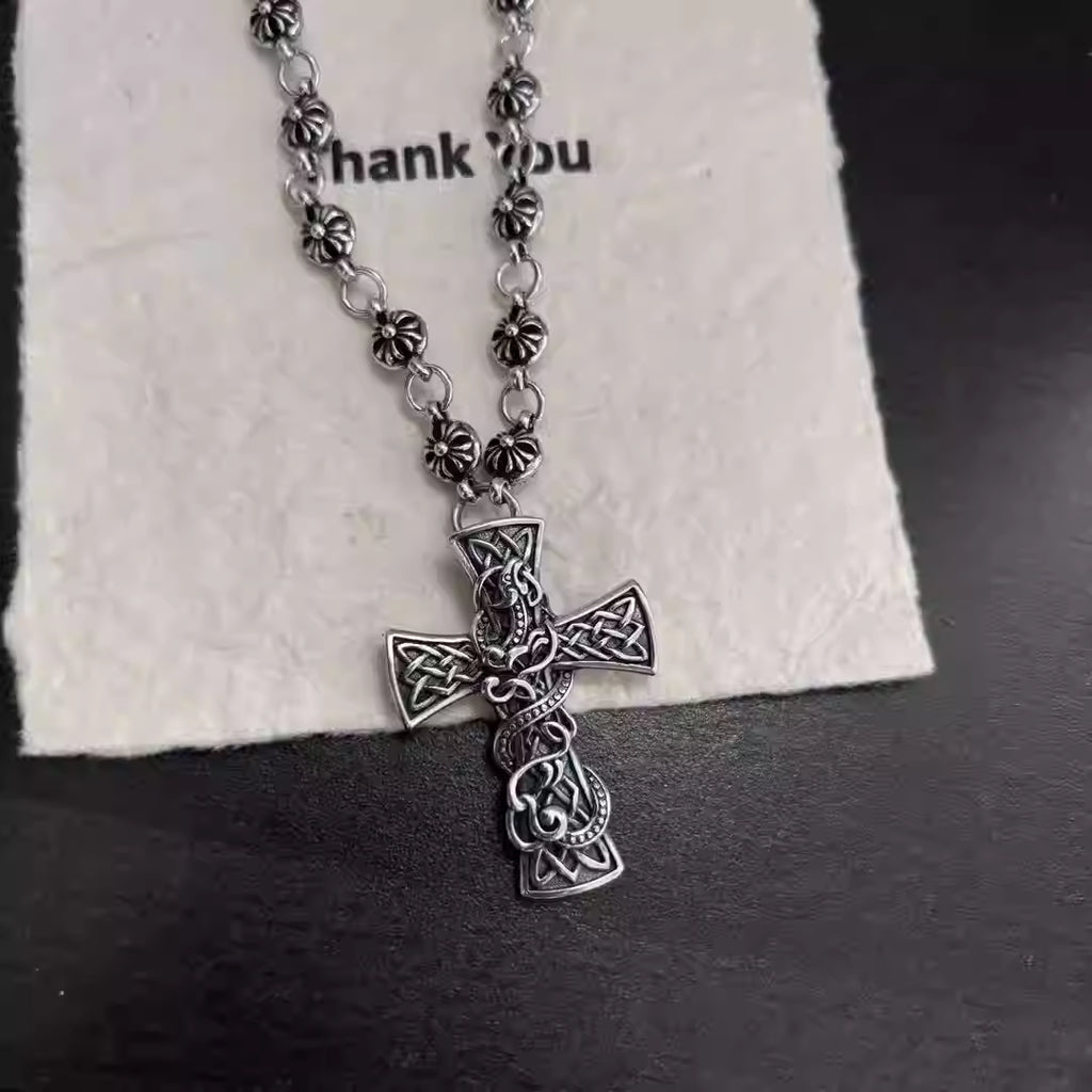 S925 Silver Vine Cross Pendant Necklace™