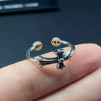 S925 Silver Sideways Cross Open Ring™