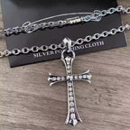 S925 Silver Iced Crystal Cross Pendant Necklace™