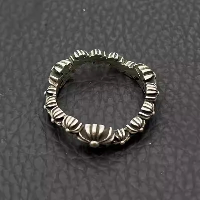 S925 Silver Flower Link Band Ring™