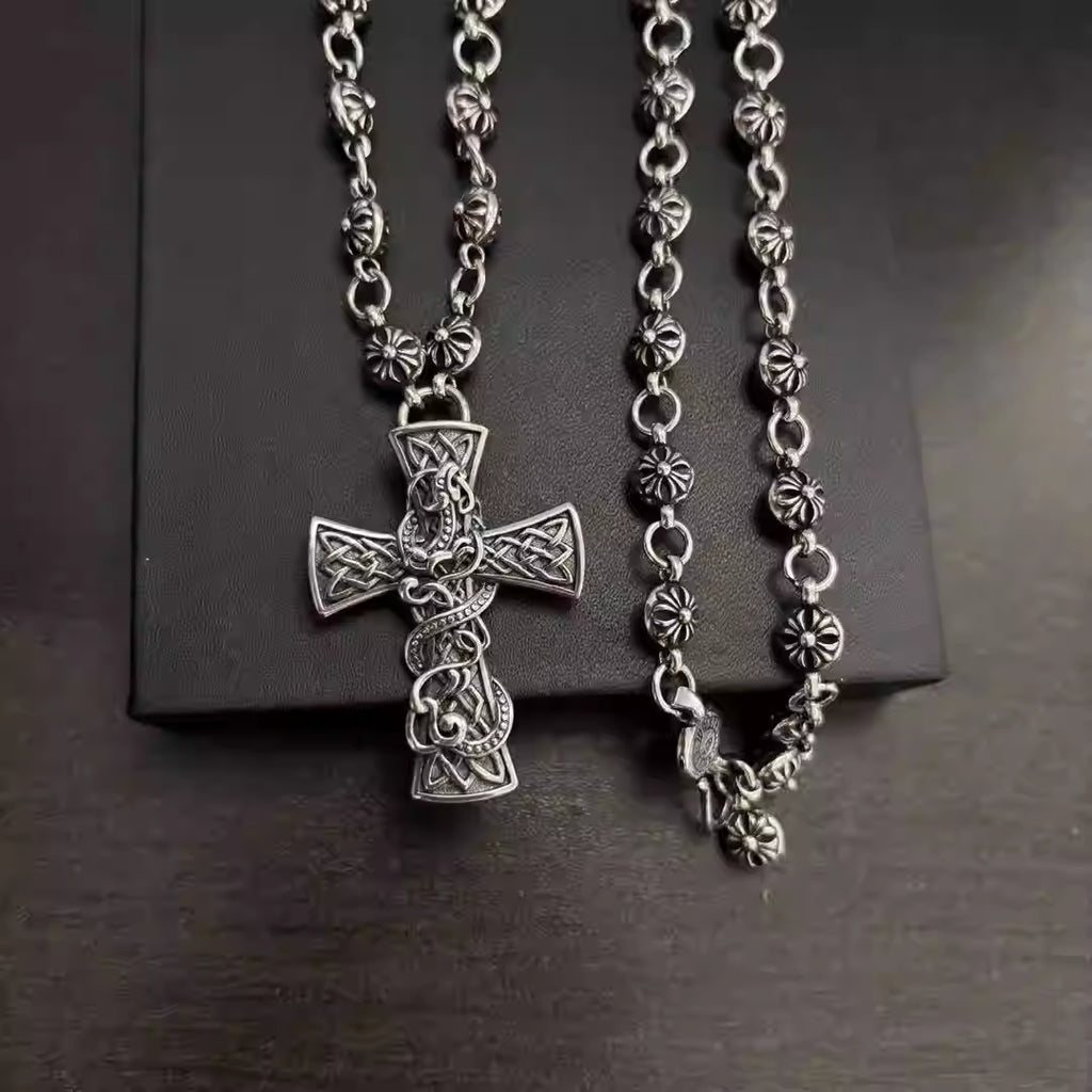 S925 Silver Vine Cross Pendant Necklace™