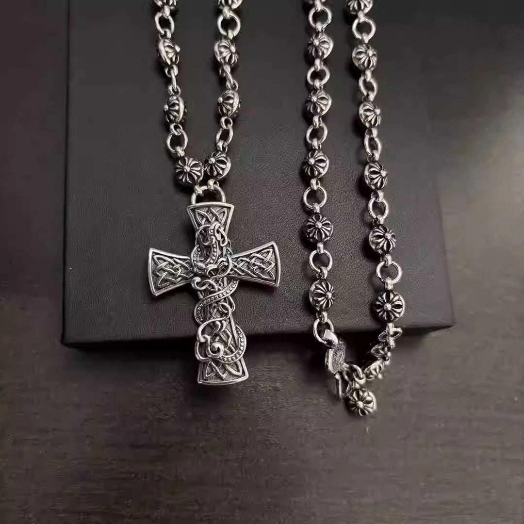 S925 Silver Vine Cross Pendant Necklace™