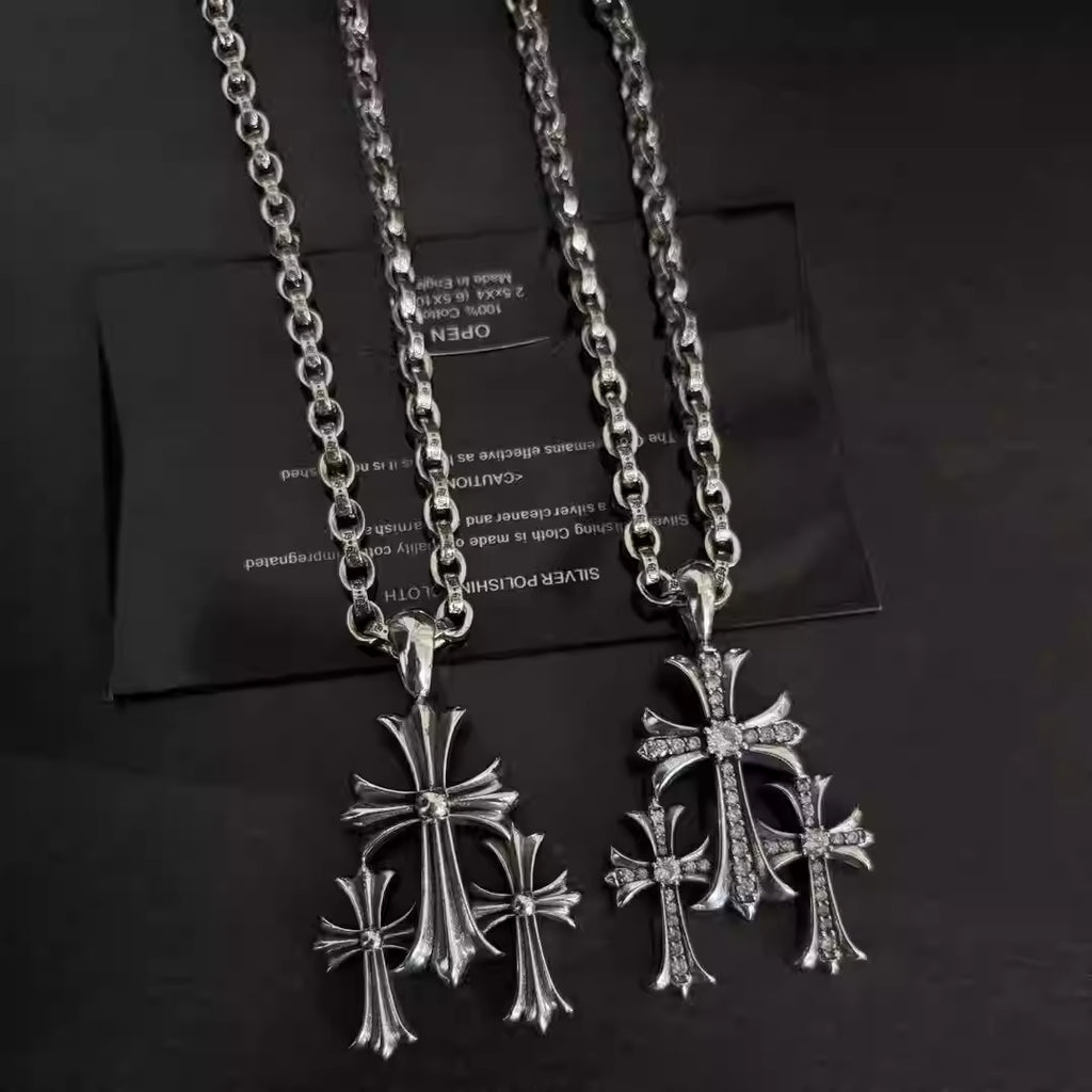 S925 Silver Triple Cross Pendant Necklace™