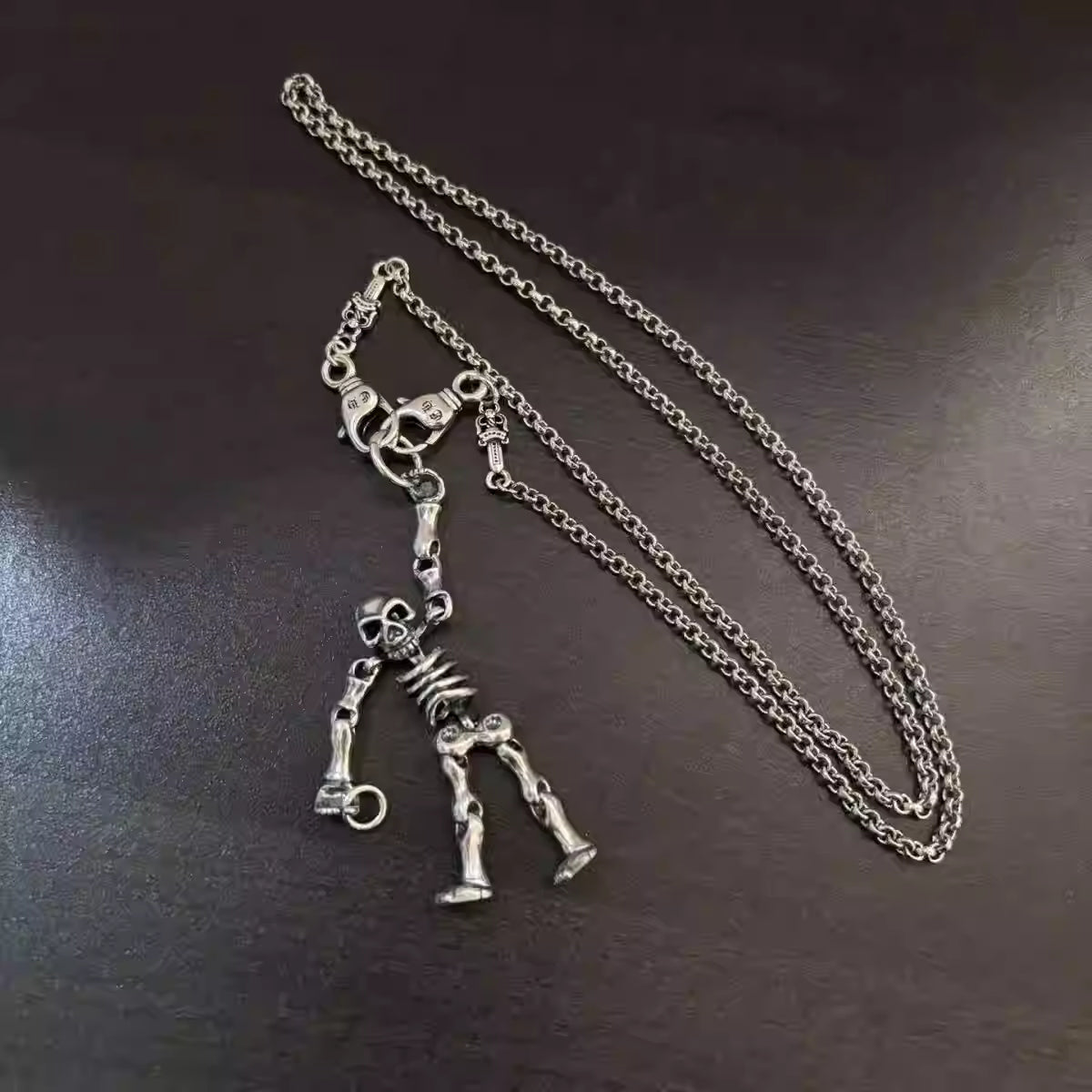 S925 Silver Hanging Skeleton Pendant Necklace™