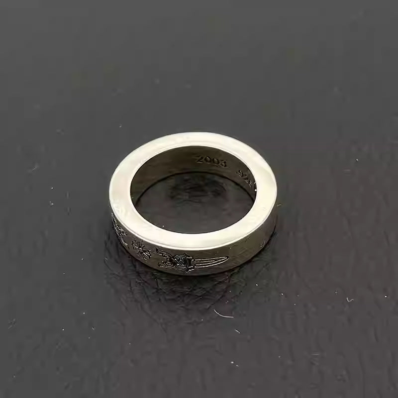 S925 Silver Typography Logo Dagger Ring™