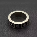 S925 Silver Flower Cross Block Ring™