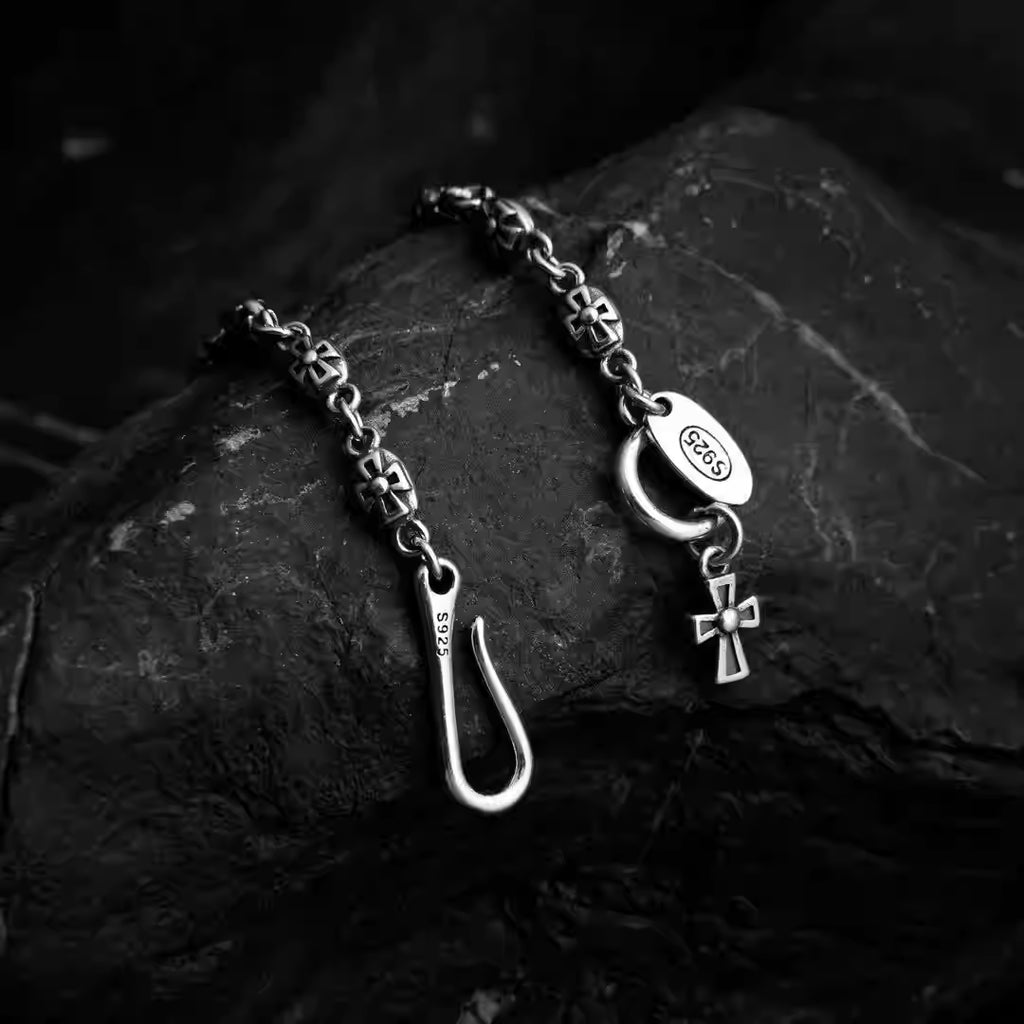 S925 Silver Cross Engraved Link Chain Necklace™