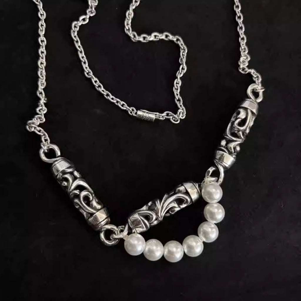 S925 Silver Vine Pendant Pearl Necklace™
