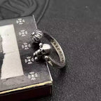 S925 Silver Skull & Flower Open Ring™