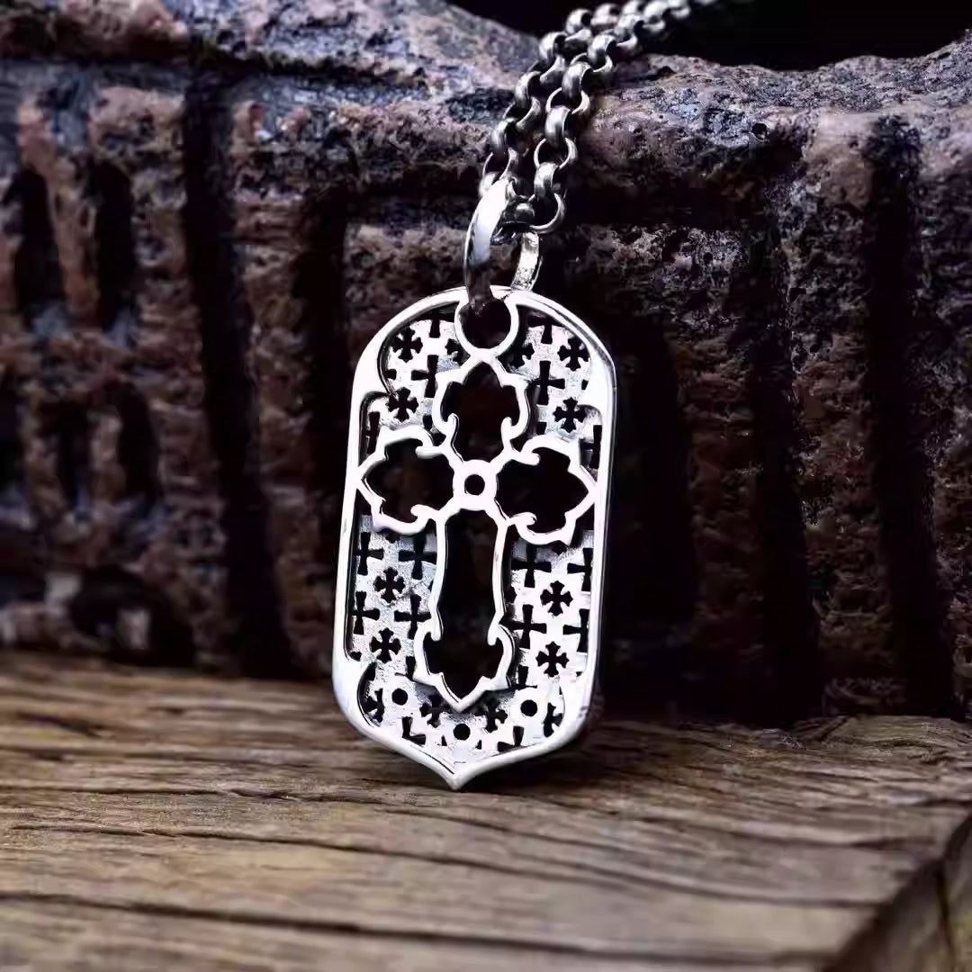 S925 Silver Layered Dog Tag Cross Necklace™
