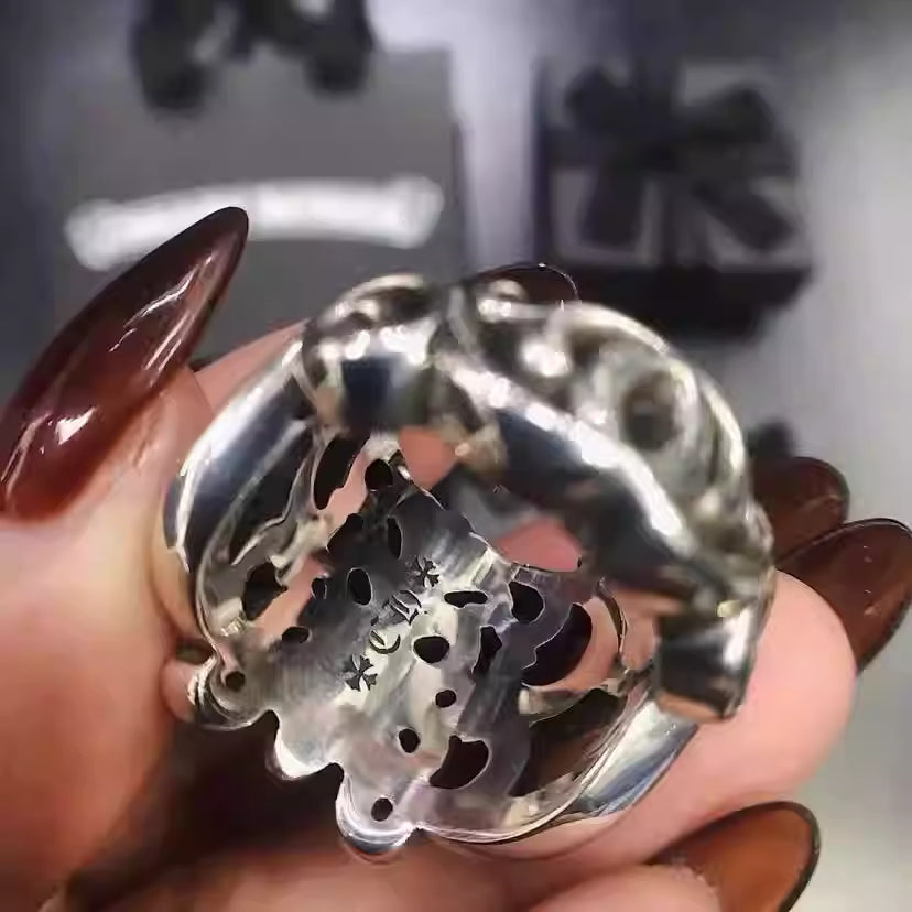S925 Silver Wide Fleur De Lis Cross Ring™