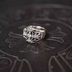 S925 Silver Fleur De Lis Gem Cross Ring™
