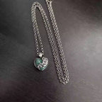 S925 Silver Swirl Overlay Encrusted Heart Pendant Necklace™