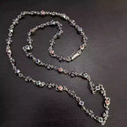 S925 Silver Multicolor Stone Flower Cross Necklace™