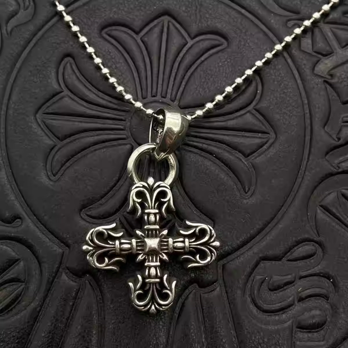 S925 Silver Fleur De Lis Cross Pendant Necklace™