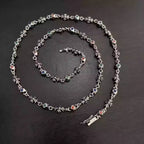 S925 Silver Multicolor Stone Flower Cross Necklace™