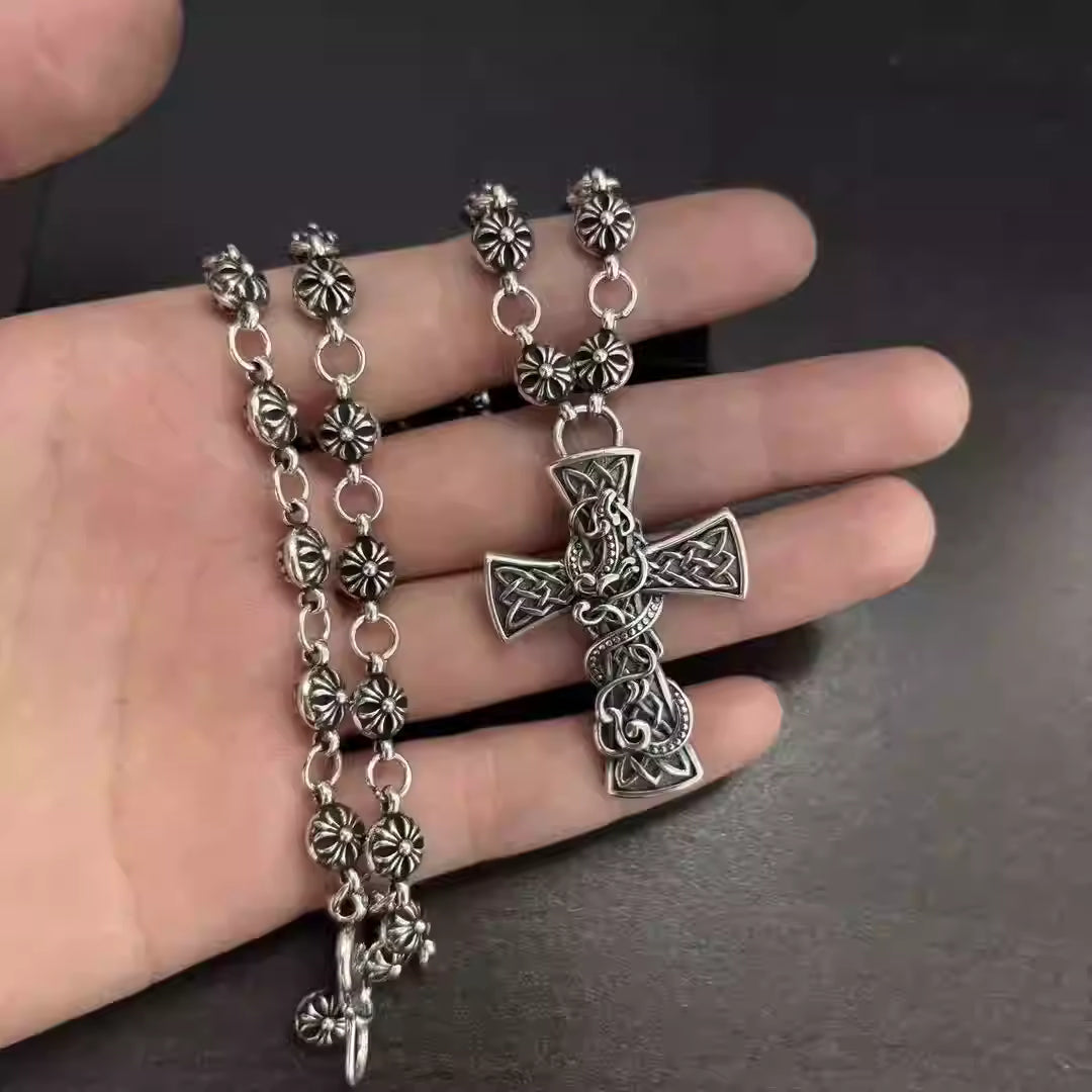 S925 Silver Vine Cross Pendant Necklace™