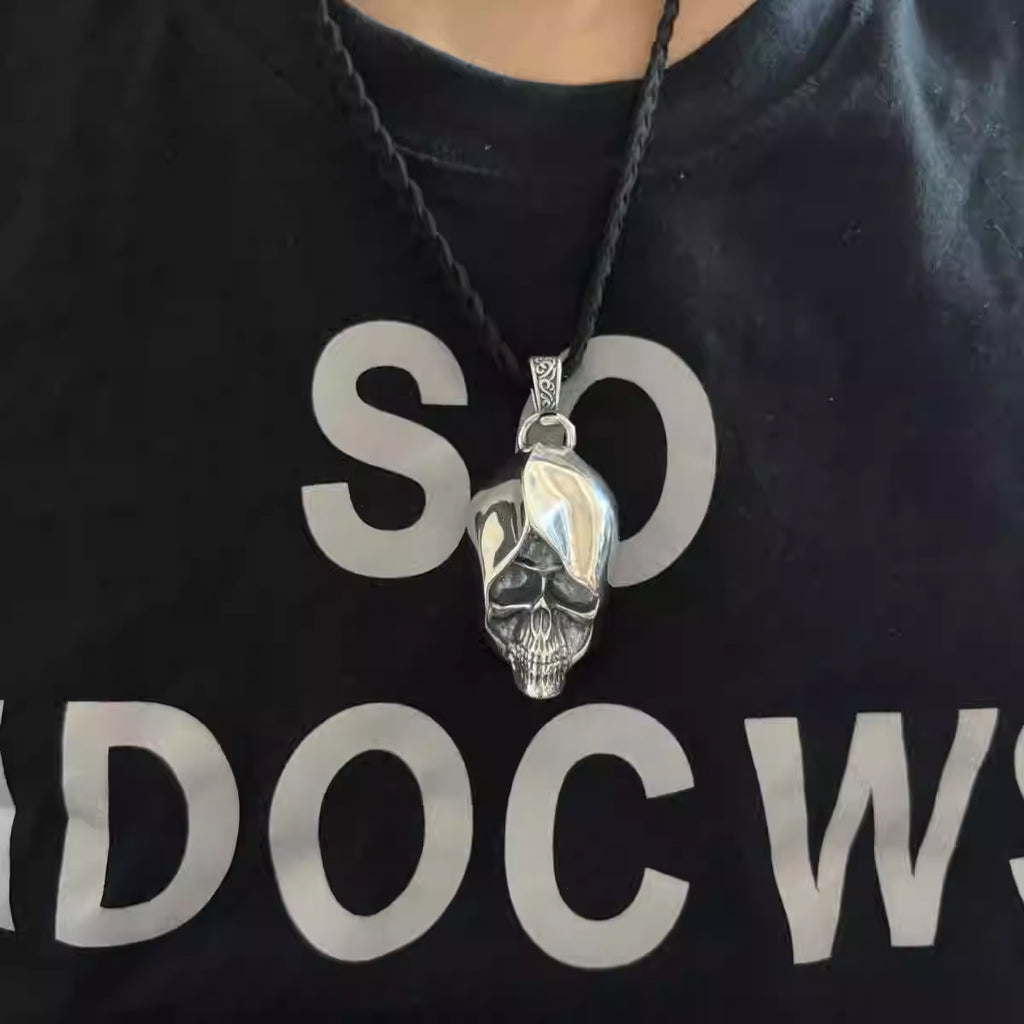 S925 Silver Hooded Skull Pendant Necklace™