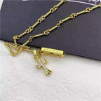 S925 Silver Crystal Cross Dog Tag Double Pendant Necklace™